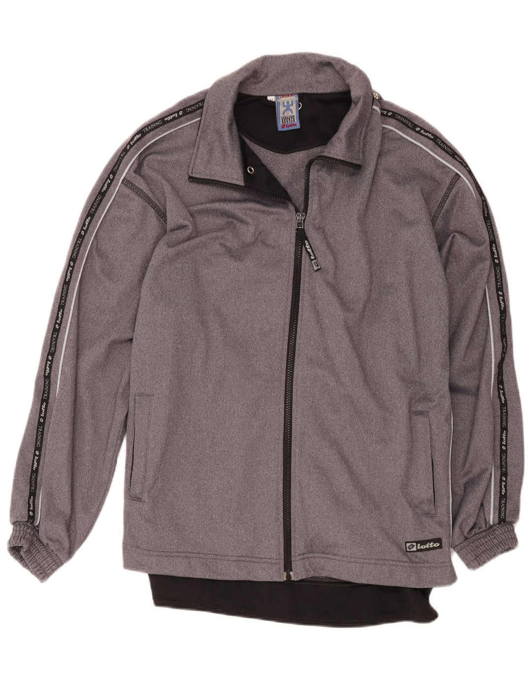 Lotto Hombre Chaqueta De Chándal Con Estampado Gráfico Poliéster Color Block Gris Medio