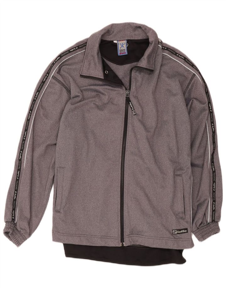 Lotto Hombre Chaqueta De Chándal Con Estampado Gráfico Poliéster Color Block Gris Medio
