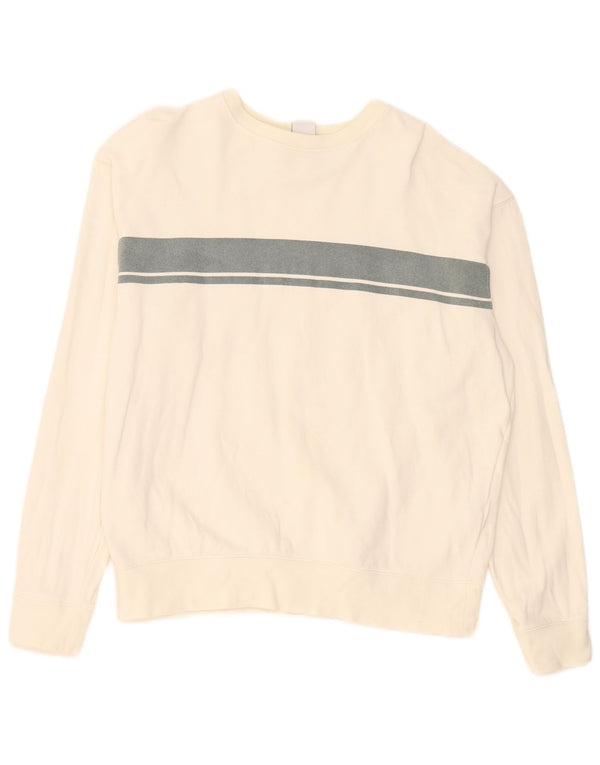 Zara Hombre Sudadera Jumper Large Blanco Roto Algodón Color Block