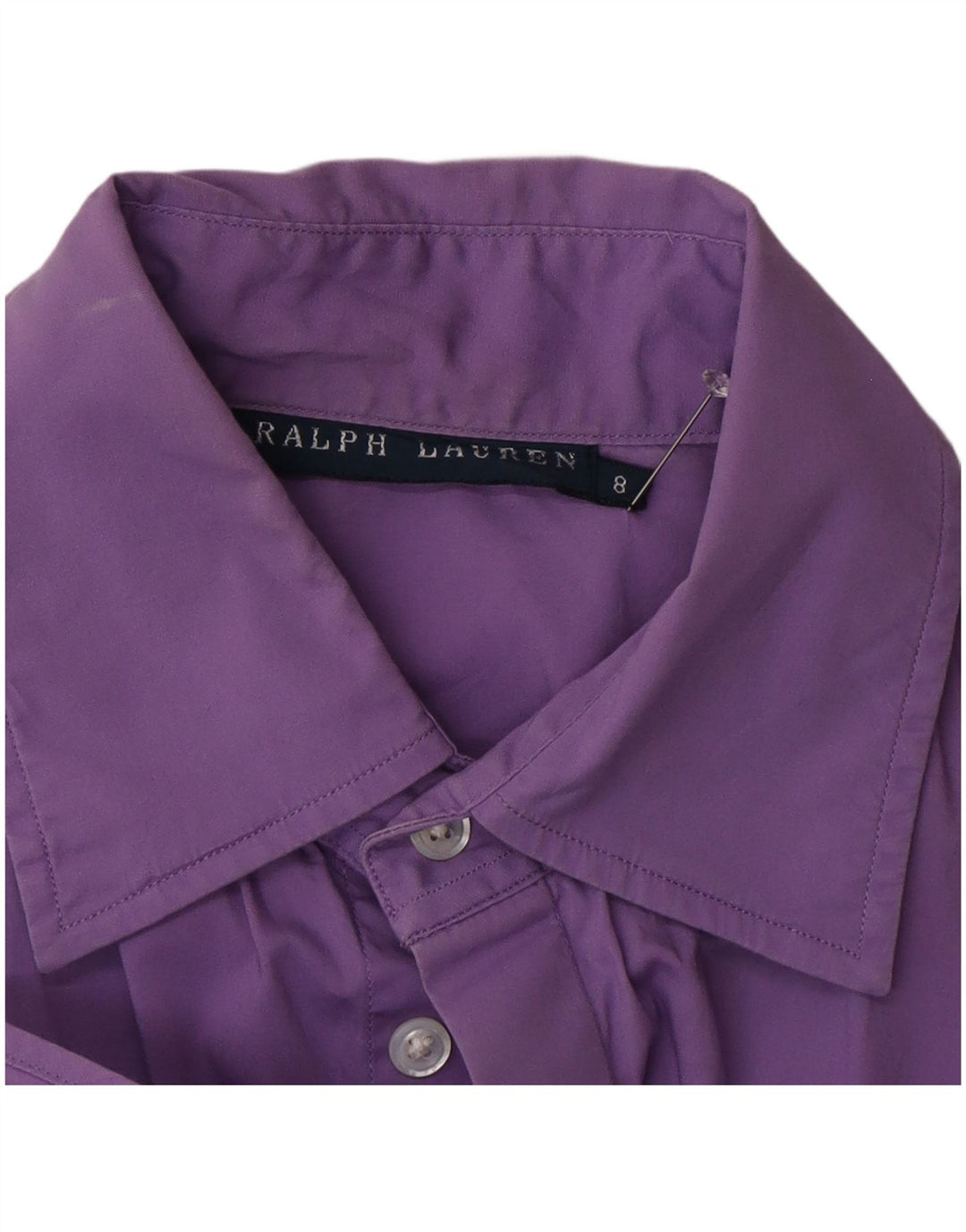 Ralph Lauren Camisa de manga corta para mujer US 8 Medio Púrpura