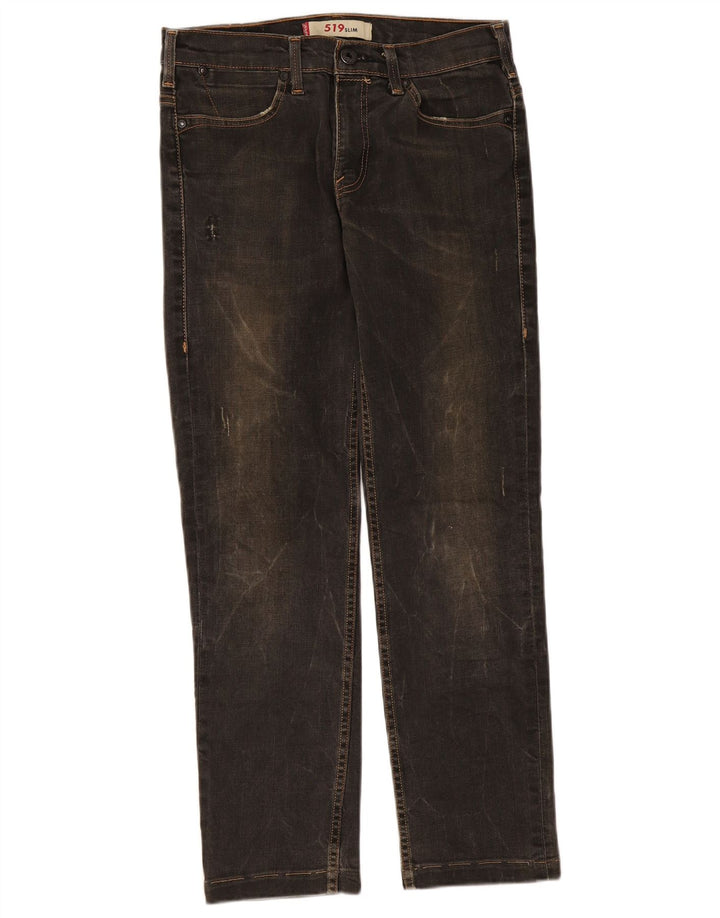 Levi's Mujer 519 Slim Jeans W32 L28 Algodón Negro