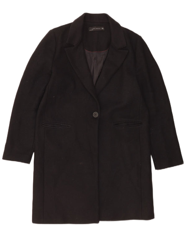 Zara Mujer Abrigo ES 40 XL Lana Negra