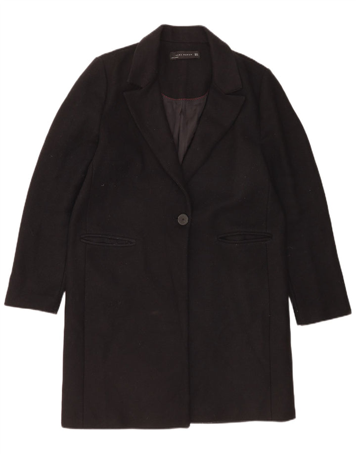Zara Mujer Abrigo ES 40 XL Lana Negra