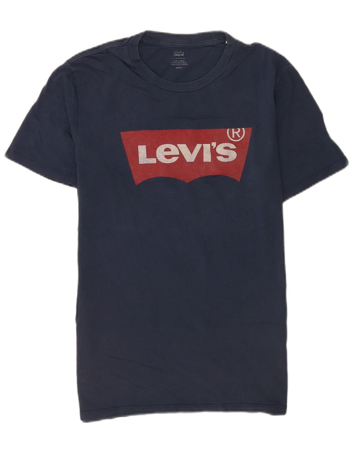 Levi's - Camiseta gráfica para hombre, talla pequeña, algodón azul marino