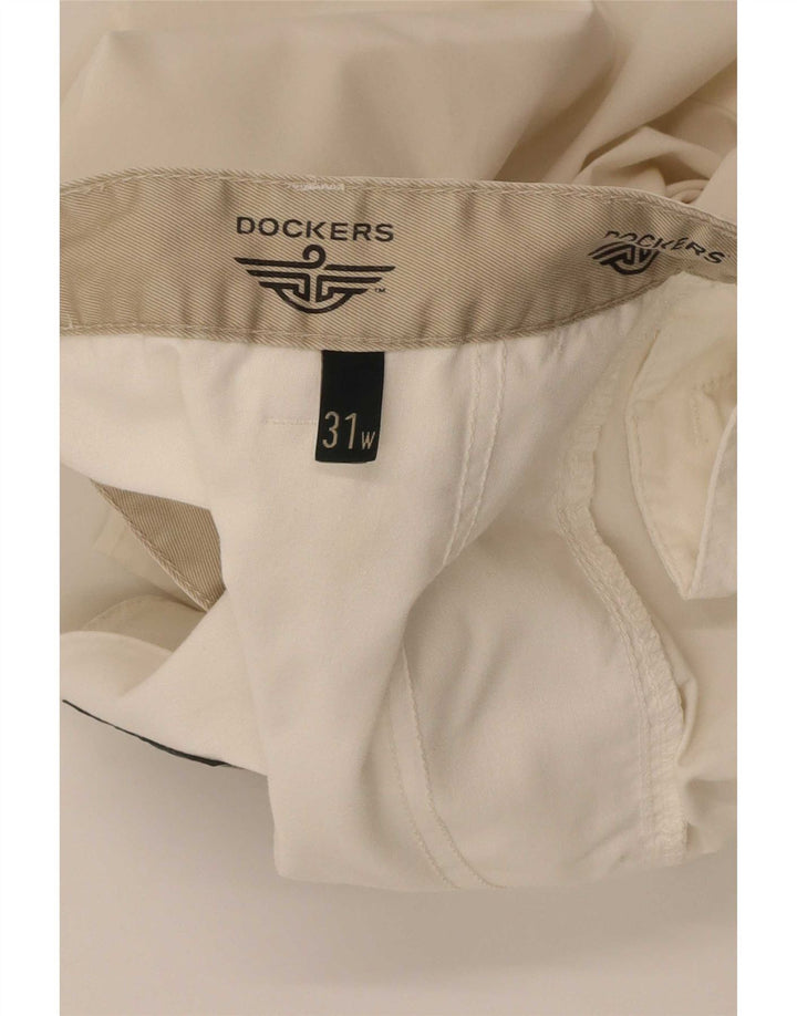 Dockers Pantalones Capri Rectos Mujer W31 L22 Blanco Roto