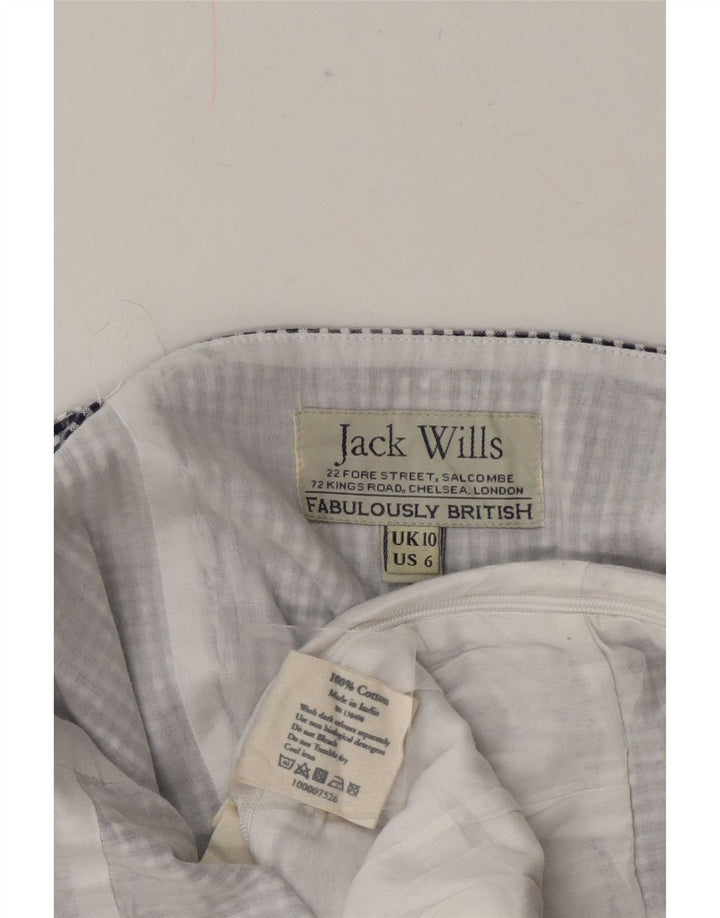 Jack Wills Mono corto regular sin mangas para mujer UK 10 Small Blue Check Cotton