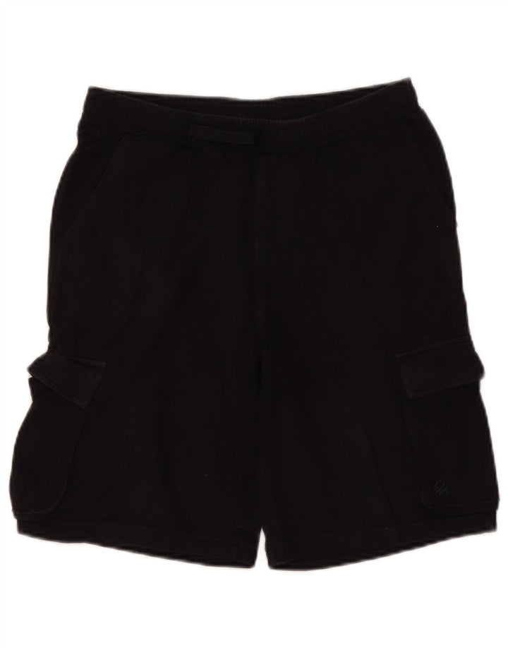 Benetton Pantalón Corto Deportivo Pequeño Negro Hombre