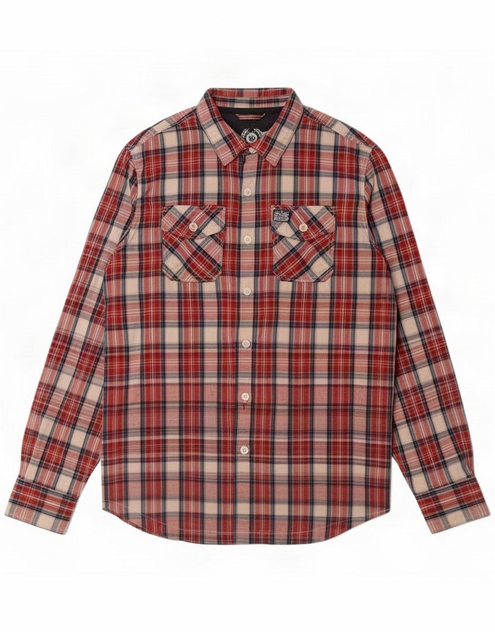 Camisa Superdry para hombre Medium Red Check Cotton