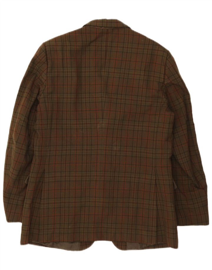 Centaur Chaqueta tipo blazer de 2 botones para hombre UK 38 Medium Khaki Check Wool