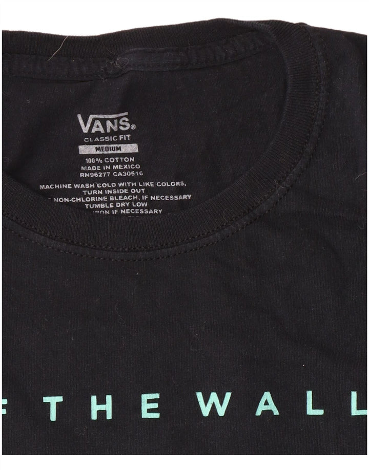 Vans Camiseta con gráfico de corte clásico para hombre Top mediano de algodón negro clásico