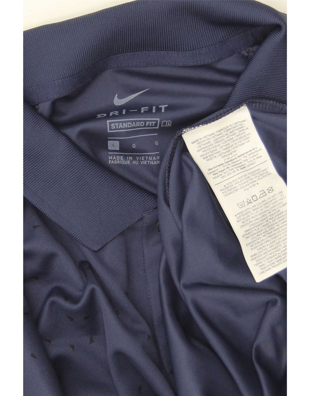 Nike Polo Dri Fit Standard Fit para hombre, talla grande, poliéster azul marino