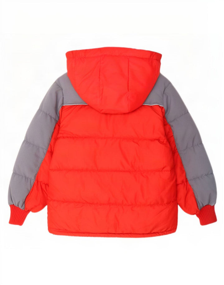 Nike Chaqueta acolchada con capucha para niños 7-8 años XL Rojo Colorblock Poliéster
