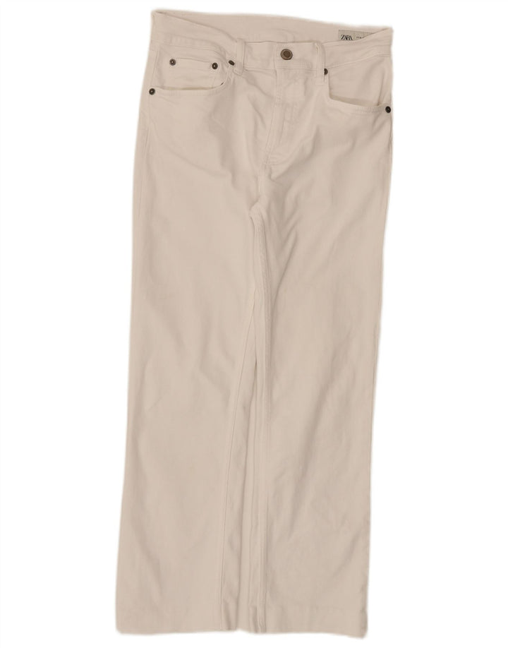 Zara Jeans Cortos Para Mujer EU 38 Small W28 L26 Blanco