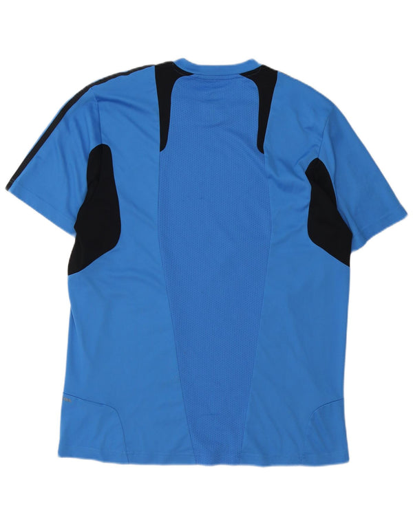 Adidas Hombre Climacool Camiseta Top Grande Azul Colorblock Poliéster