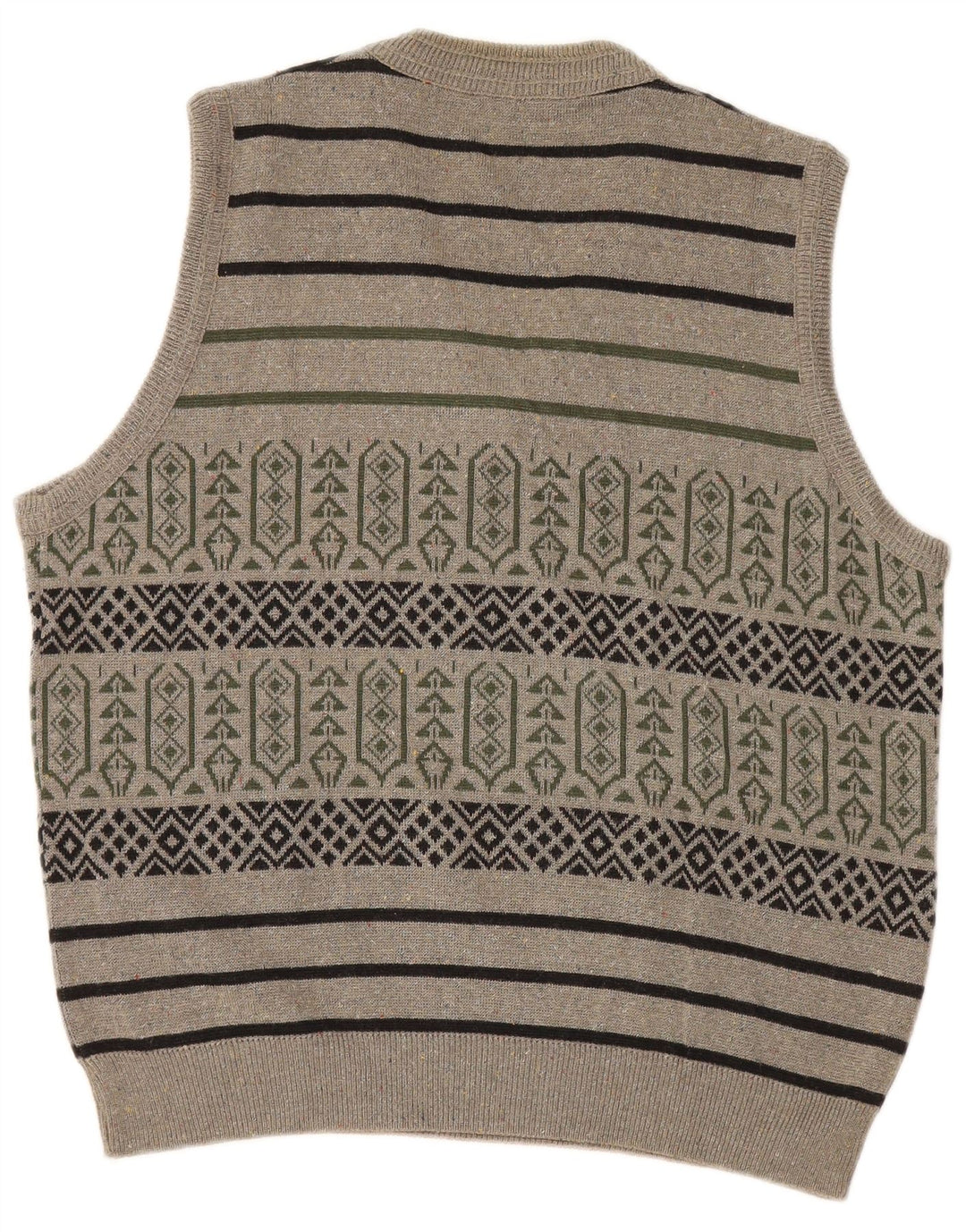 Vintage hombres chaleco tanque top grande gris geométrico algodón