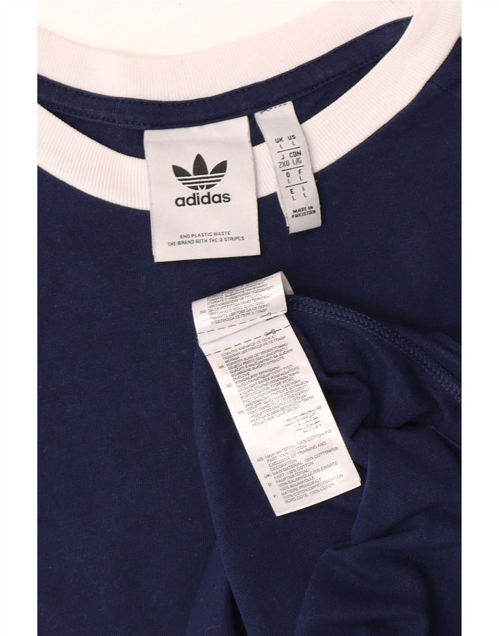 ADIDAS Camiseta Hombre Top Grande Azul Marino Algodón
