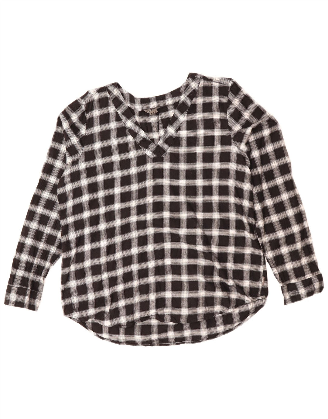 Eddie Bauer Camisa tipo pulóver holgada para mujer Reino Unido 44 Algodón a cuadros negro mediano