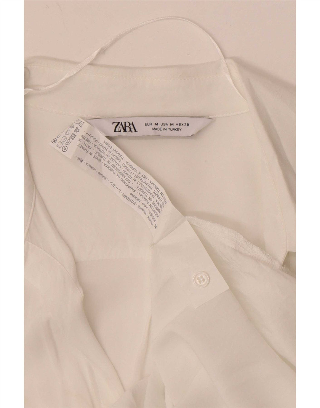 Zara Mujer Blusa Camisa UK 42 Medium Viscosa Blanca