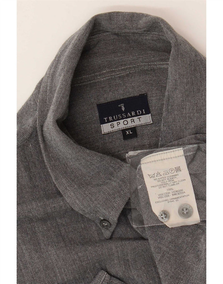 Camisa Hombre Trussardi XL Viscosa Gris