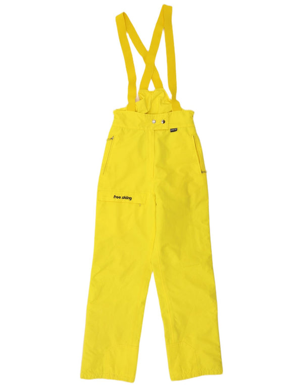 Vintage Mujer Dungarees Pantalones de Esquí EU 34 XS Poliamida Amarilla