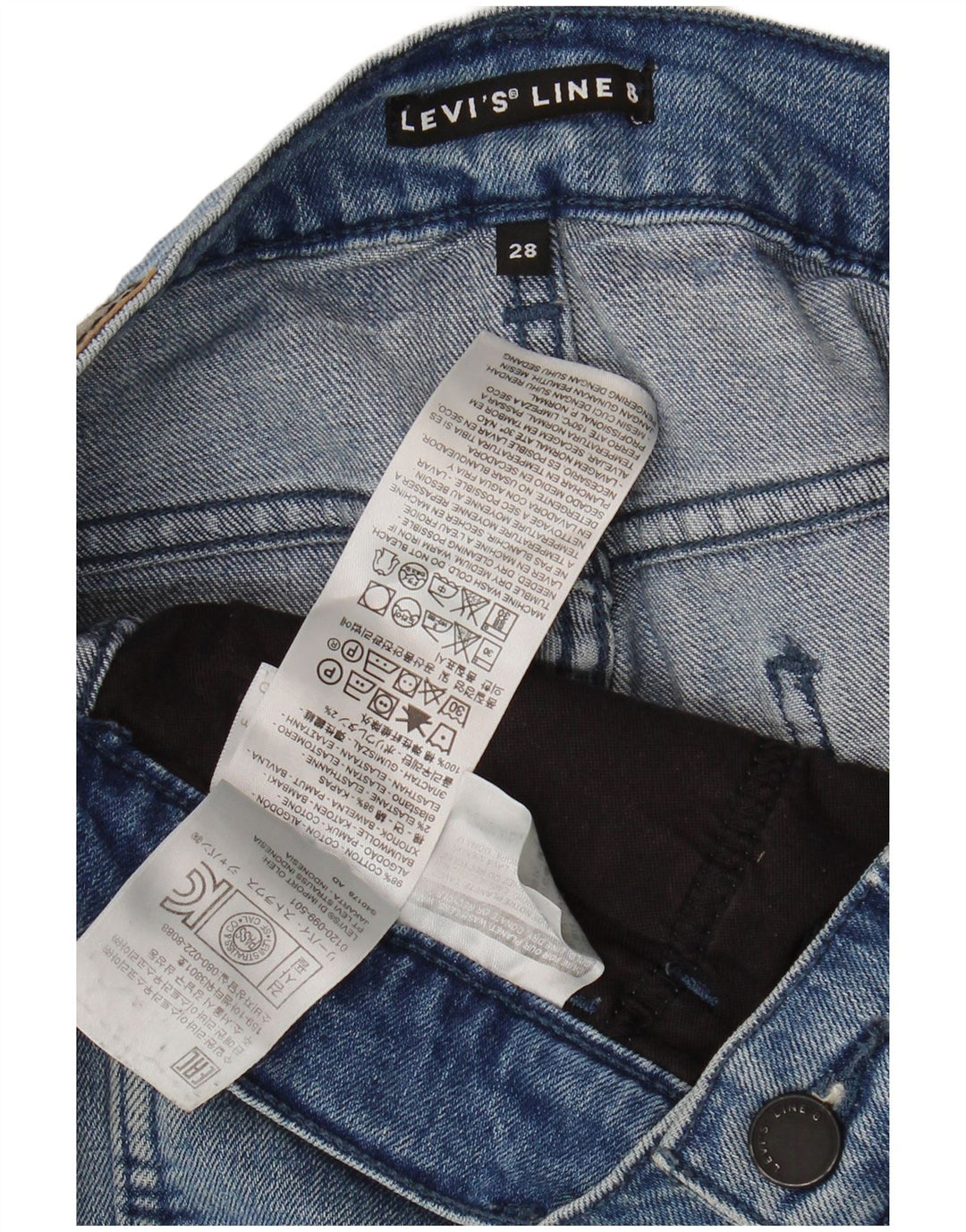 Levi's Mujer Line 8 Shorts Vaqueros W28 Algodón Azul Medio