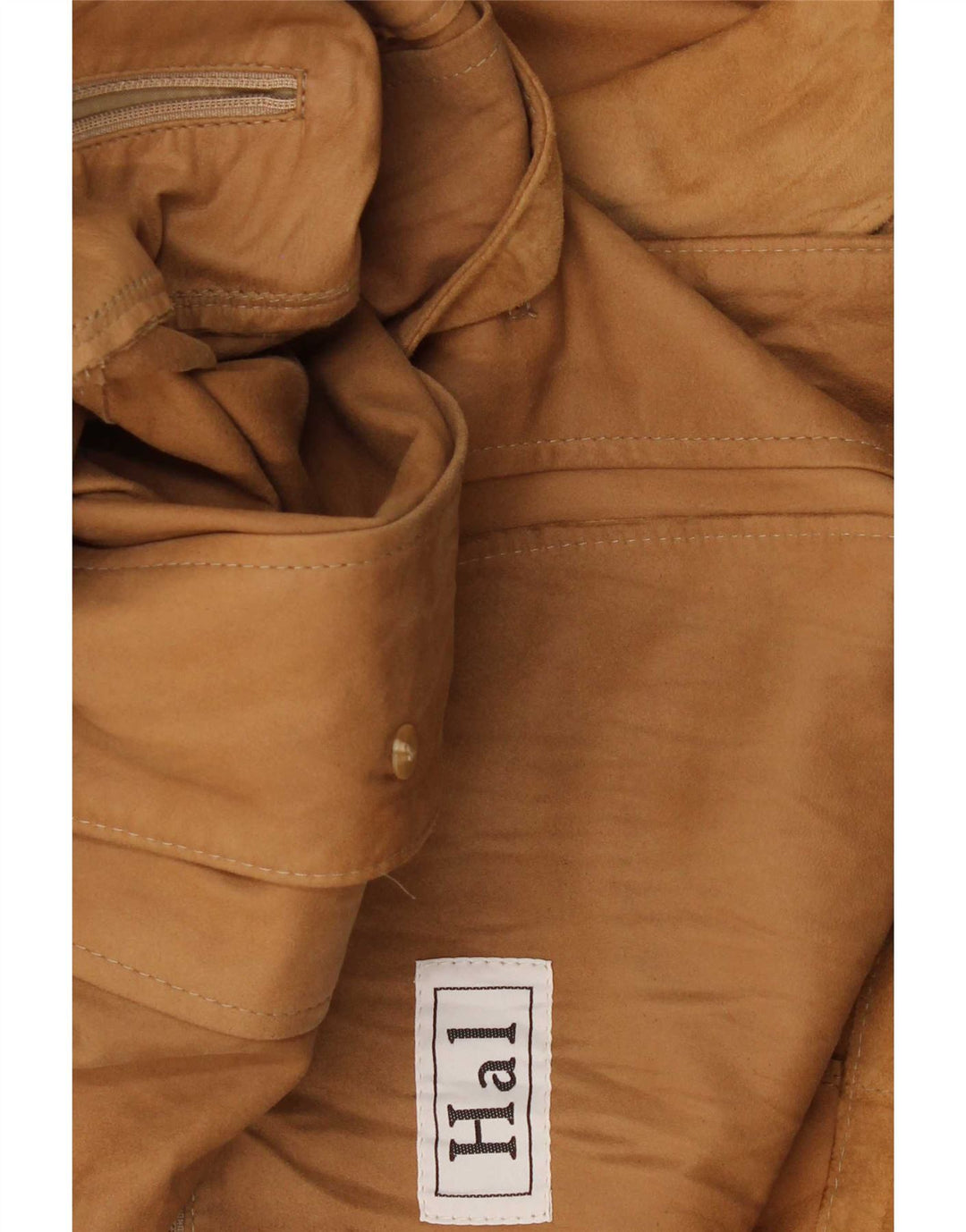 Vintage hombres ante chaqueta Reino Unido 40 grande beige