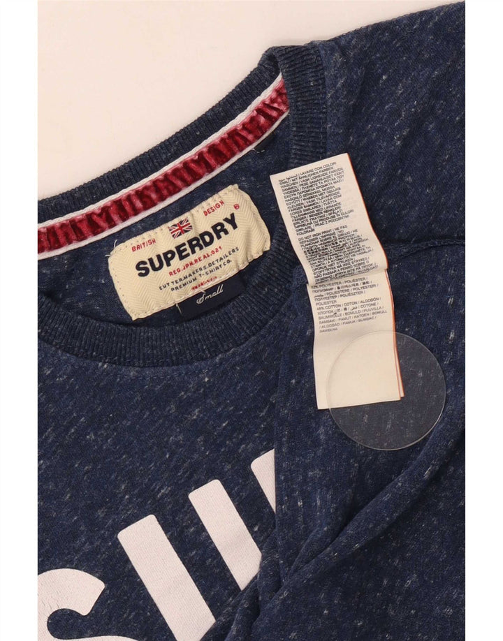 Superdry Camiseta gráfica para hombre Top pequeño de poliéster moteado en azul marino