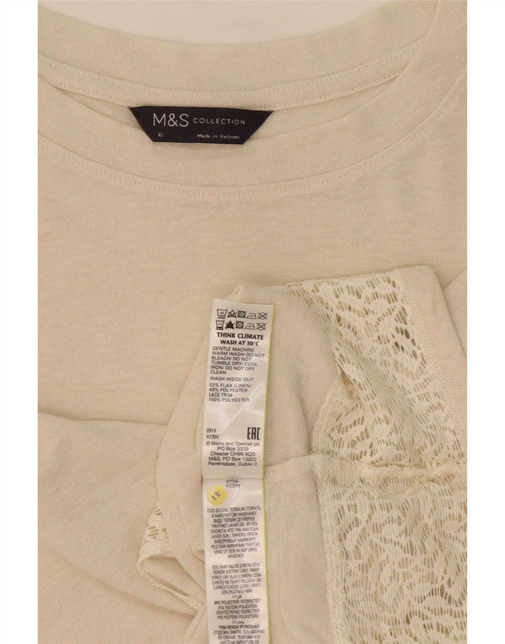Marks & Spencer Camiseta extragrande para mujer UK 46 Large Beige Linen