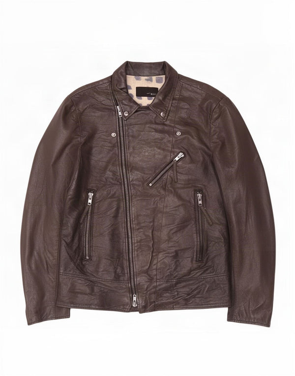 Chaqueta de cuero vintage para hombre Reino Unido 38 Marrón medio