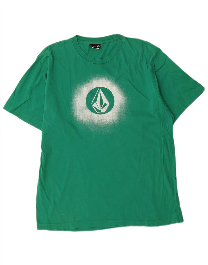 Volcom Camiseta gráfica para hombre Top grande de algodón verde