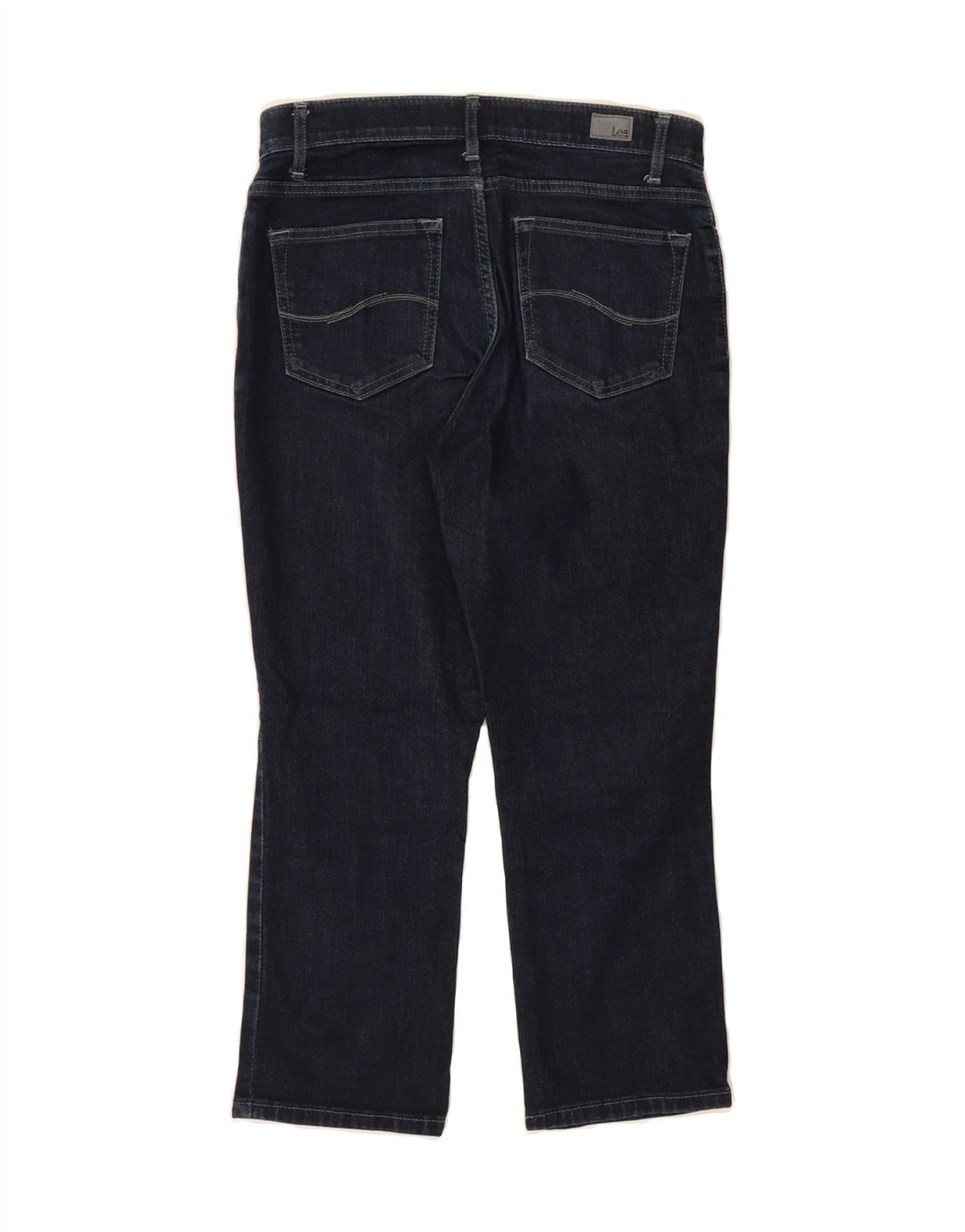 LEE Womens Regular Fit Cropped Jeans US 6 Medium W28 L23 Navy Blue Vintage Lee and Second-Hand Lee from Messina Hembry 