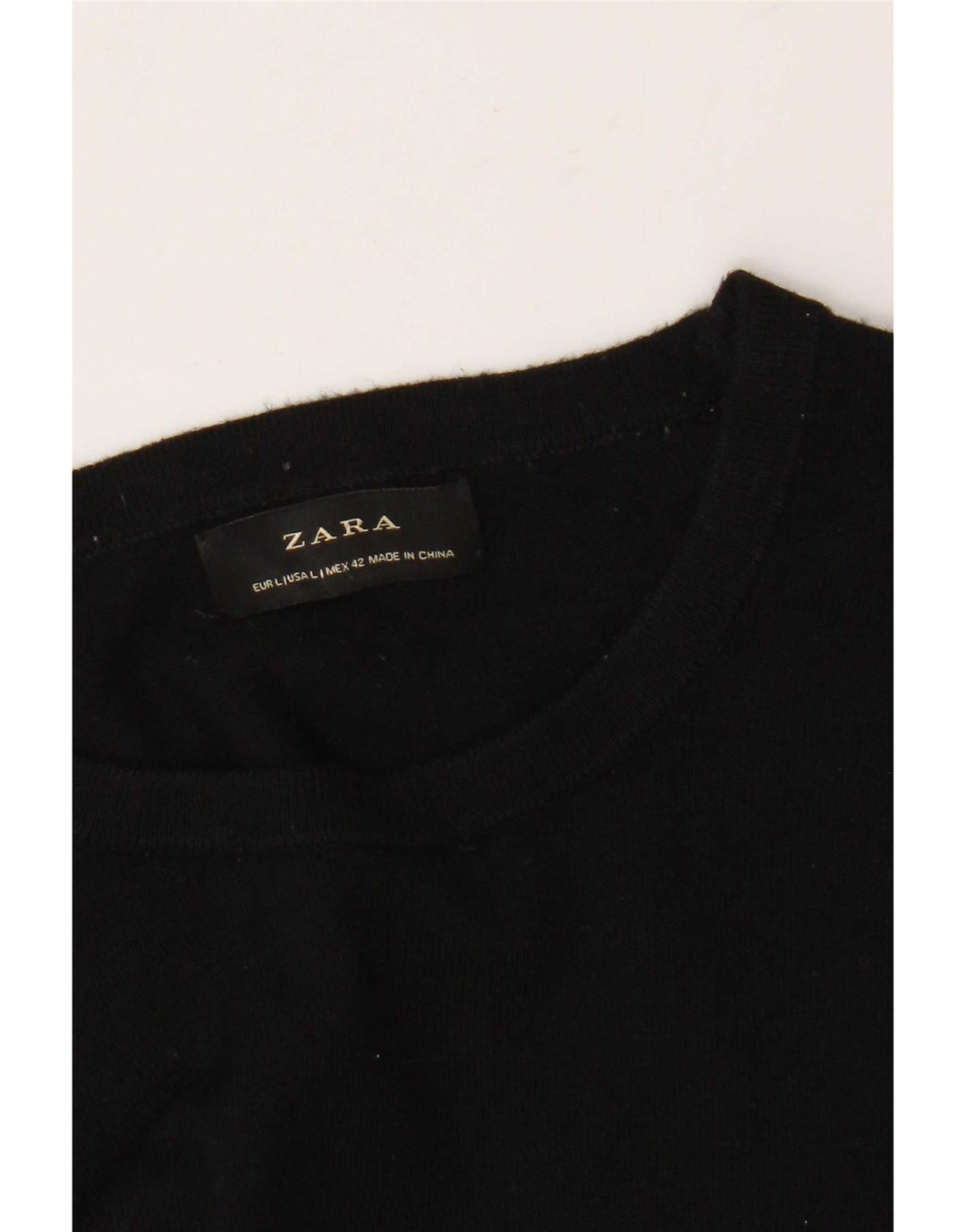 Zara Hombre Jersey De Cuello Redondo Jersey Grande Negro