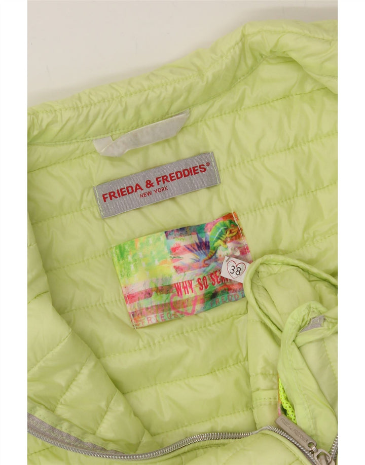 FRIEDA & FREDDIES Womens Padded Gilet EU 38 Medium Green Vintage Frieda & Freddies and Second-Hand Frieda & Freddies from Messina Hembry 