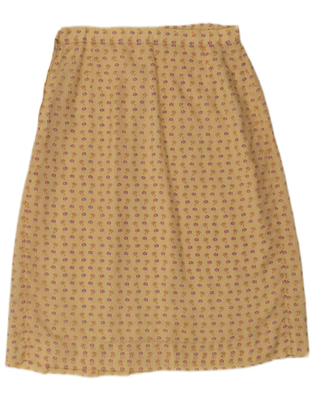 Vintage mujer A-Line falda W30 medio amarillo floral