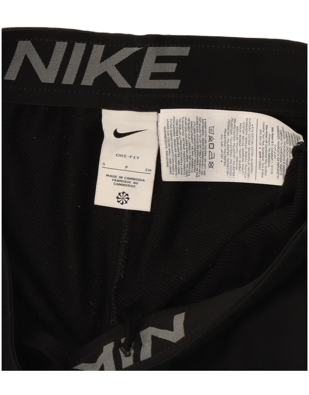 NIKE Hombre Dri Fit Chándal Pantalones Joggers Pequeño Algodón Negro