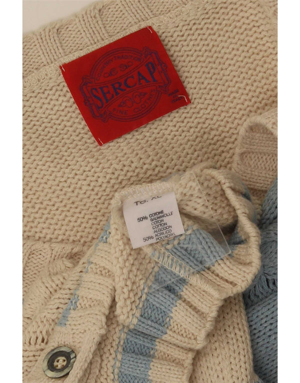Sercap Cárdigan Hombre XL Algodón Color Block Beige