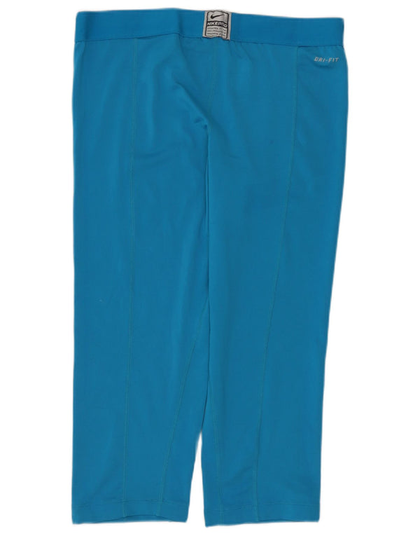 NIKE Leggings capri Dri Fit para mujer UK 44 Poliéster azul grande