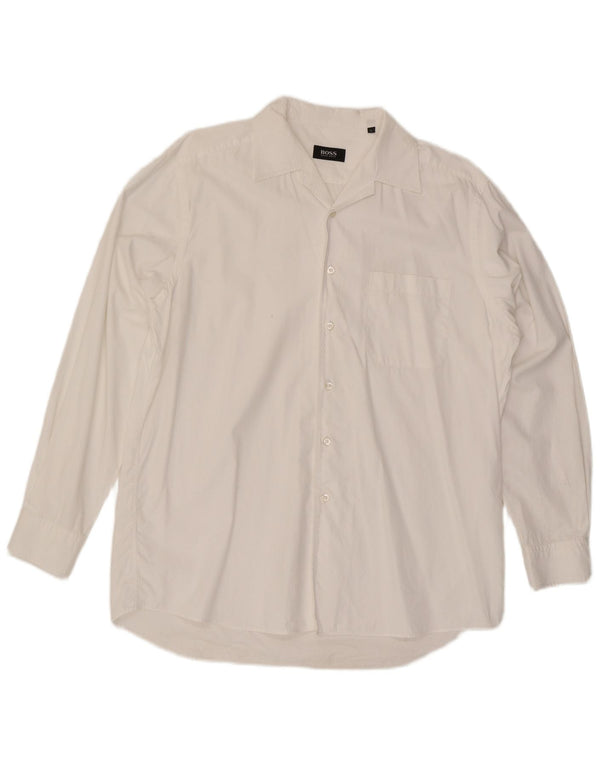 Camisa Hugo Boss Hombre Grande Algodón Blanco