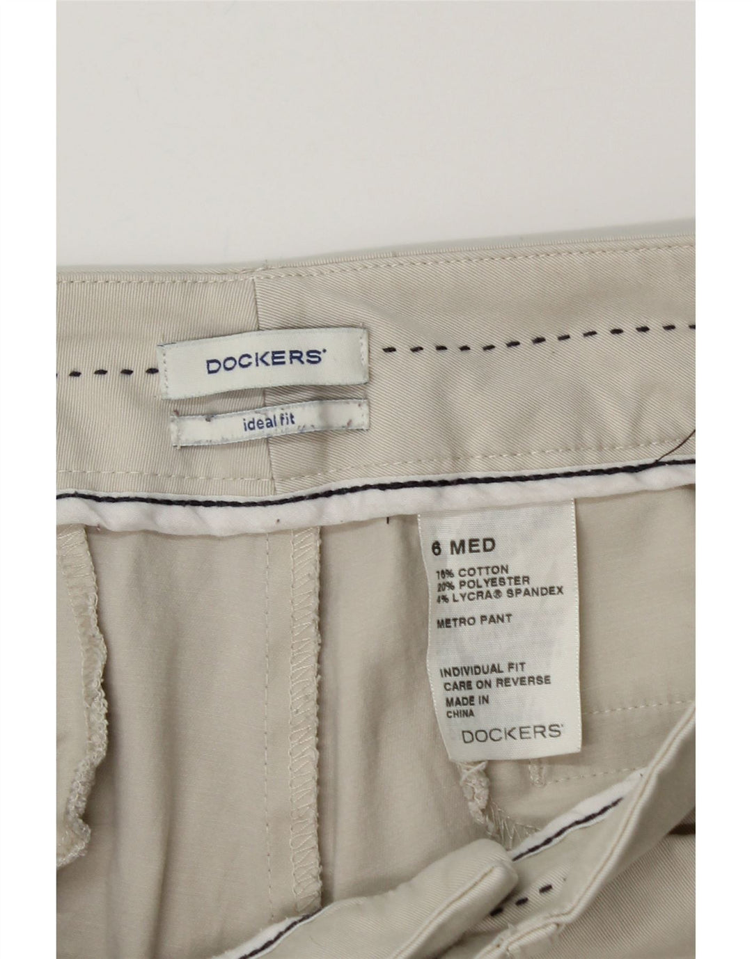 DOCKERS Pantalones casuales de ajuste ideal para mujer US 6 Medium W28 L30 Beige