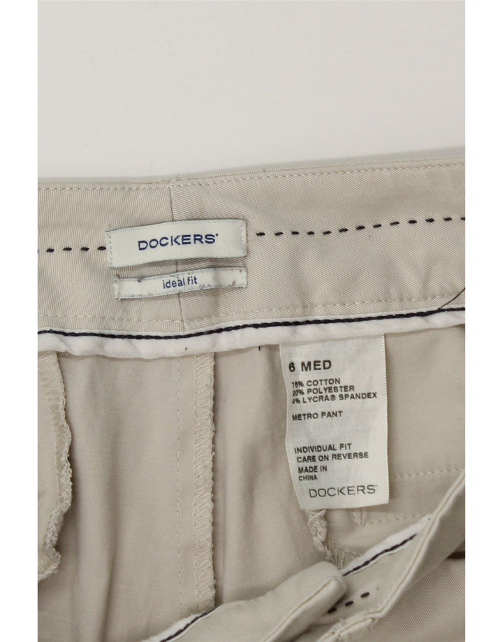 DOCKERS Pantalones casuales de ajuste ideal para mujer US 6 Medium W28 L30 Beige
