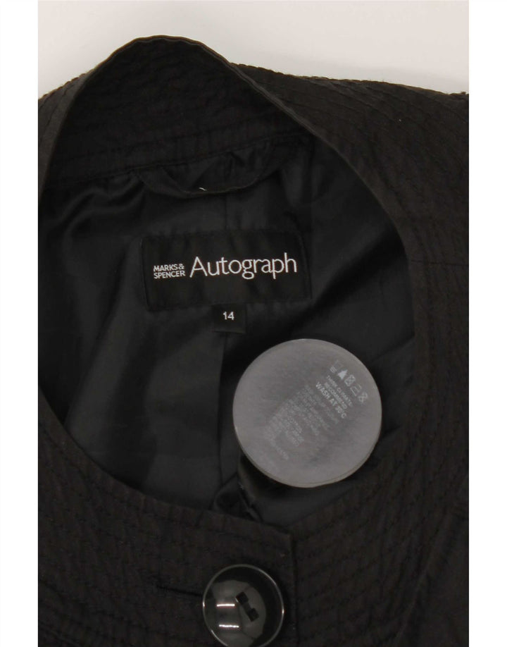 Marks & Spencer Gabardina Autograph para mujer Reino Unido 44 Algodón negro mediano