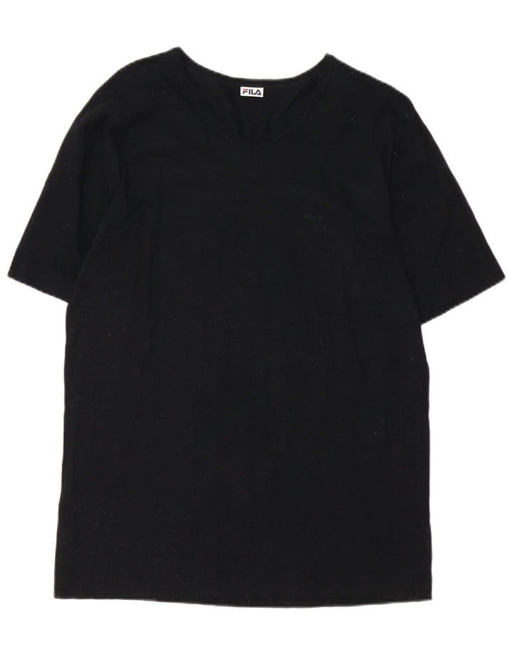 FILA Camiseta para mujer Top UK 14 Medium Black Cotton