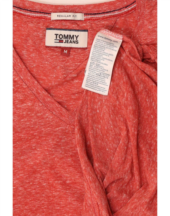 Tommy Hilfiger Camiseta Regular Fit para Hombre Top Poliéster Moteado Rosa Medio