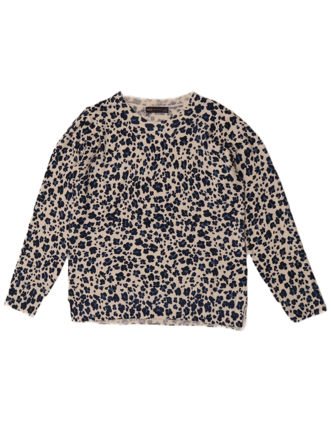 Marks & Spencer - Jersey de cuello redondo para mujer, talla 40, color azul medio