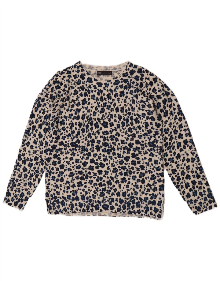 Marks & Spencer - Jersey de cuello redondo para mujer, talla 40, color azul medio