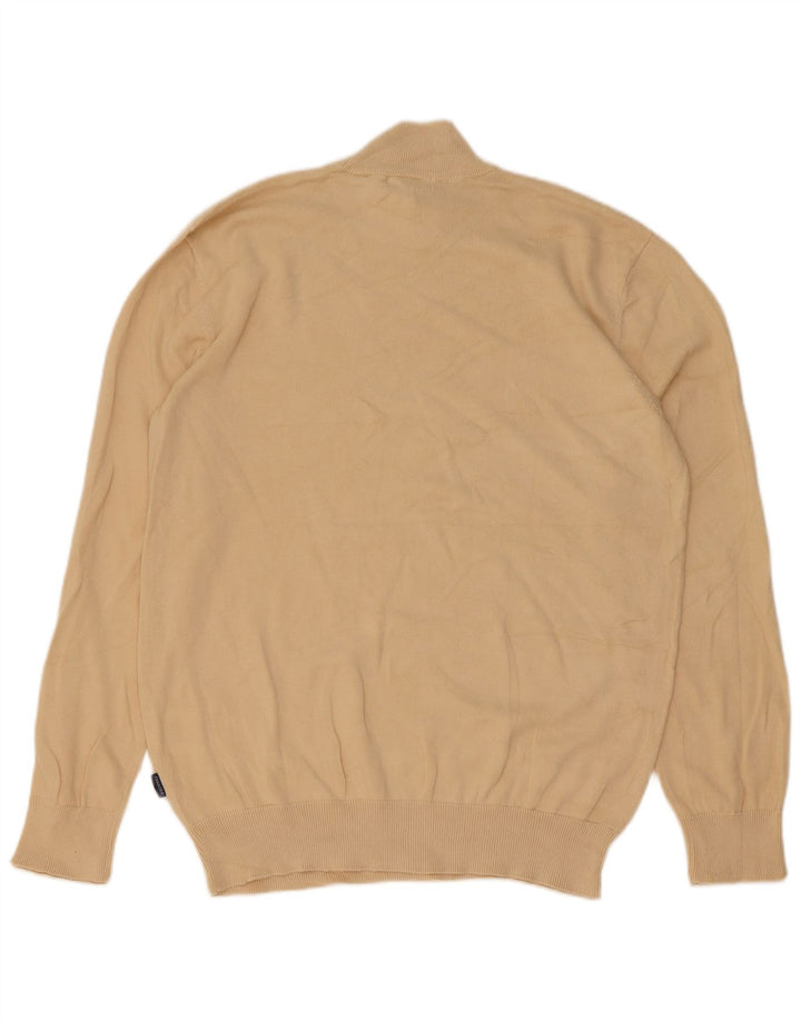 Carrera - Jersey con cuello alto para hombre, talla grande, algodón beige