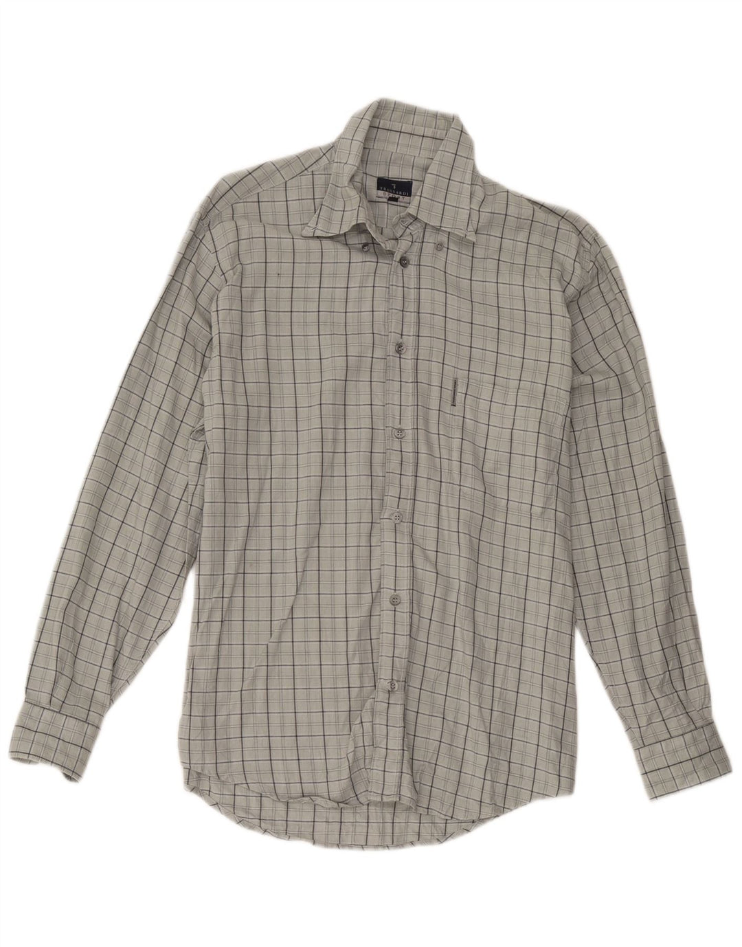 Camisa Trussardi Hombre Cuadros Gris Medio