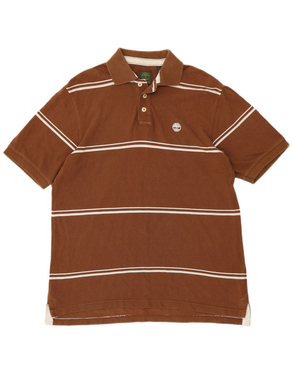 TIMBERLAND Polo De Hombre De Algodón A Rayas Marrón Medio