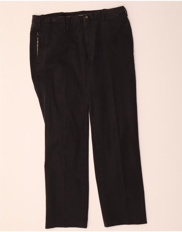 Burberry Pantalón chino recto para hombre IT 52 XL W36 L31 Algodón azul marino