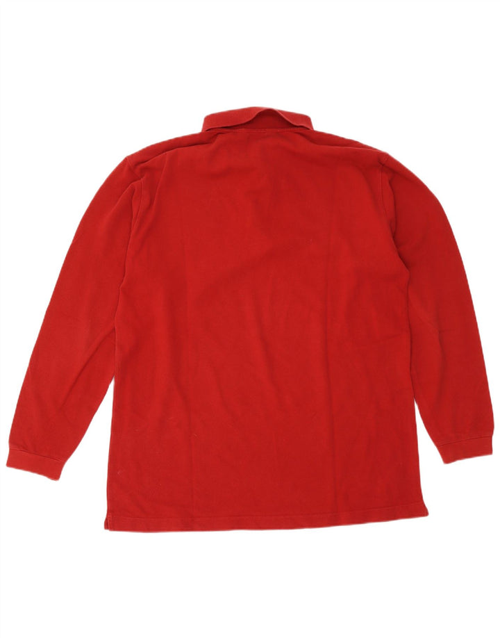 Kappa Polo De Manga Larga Para Hombre Grande De Algodón Rojo
